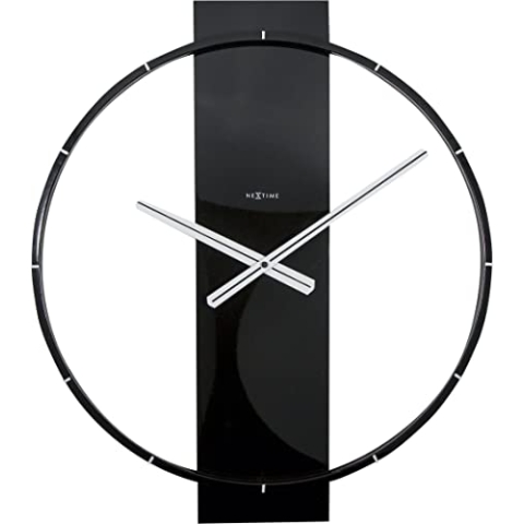 NeXtime Wanduhr "CARL", lautlos, aus Holz, Schwarz, 58,2 x 50,8 cm