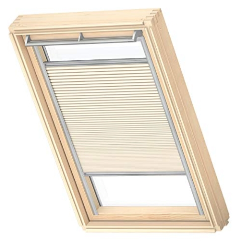 VELUX Original Wabenplissee, MK08, Elfenbein, mit Grauer Führungsschiene