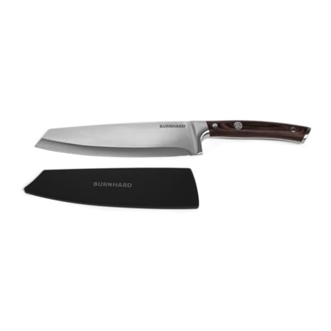 BURNHARD Küchenmesser mit Pakka-Holzgriff inkl. Kunststoffscheide, Deutscher Klingenstahl, ergonomische Form