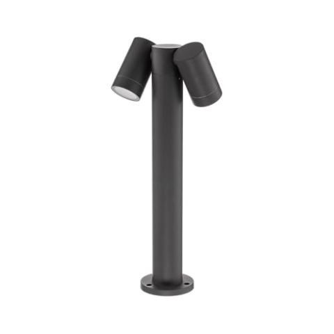 PRIOS Außenleuchte Tulimar (Modern) in Schwarz aus Aluminium (2 flammig, GU10) - Wegeleuchte Pollerleuchte Wegelampe Sockelleuchte