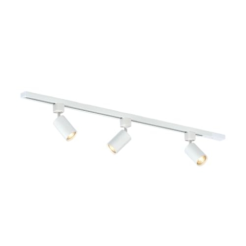 Qub Focus III 1-Phasen Led Schienensystem - 100cm - 3x GU10 Spots - 1x 1m Schienen - I-Form - Deckenstrahler Weiß - Erweiterbar & flexibel - LED-kompatibel - Modernes Design Spot lampe