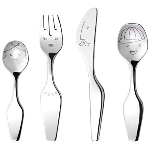 Georg Jensen Twist Familie Kinderbesteck 4 Stück, Edelstahl, Stainless Steel 19 x 19 x 4 cm