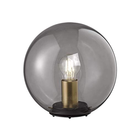 Fischer & Honsel Tischleuchte Dini 1x E27 max. 40,0 Watt, rauchfarben, 50282, 25 x 25 x 25 cm (LxBxH), Schwarz