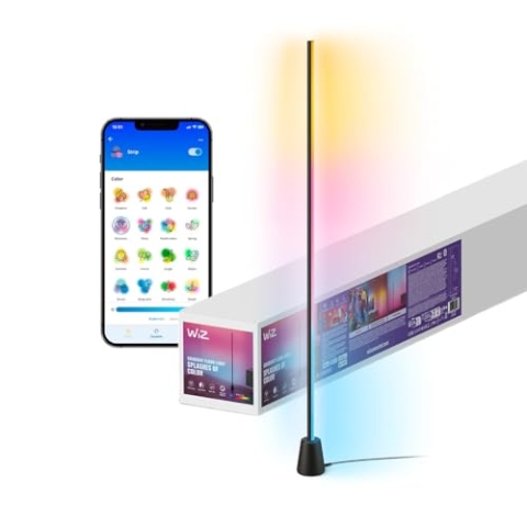 WiZ Gradient Leuchte- RGBIC zeigt mehrere Farben gleichzeitig, einfache Einrichtung, schlankes Design, verbindet sich mit WLAN, Sprach-/App-Steuerung, funktioniert mit Google Home, Alexa und HomeKit