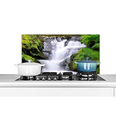 Spritzschutz Küche Küchenrückwand Alu Poster Bilder 80x40 cm Wasser - Natur - Wasserfall