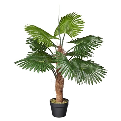 HTT Decorations - künstliche Palme - Kunstpalme - Kunstpflanze im Topf - unechte Pflanze - Plastikpalme - Kunstpflanzen wie echt - 100 cm Höhe