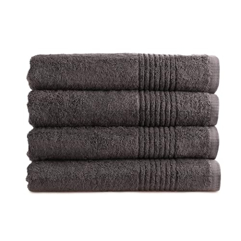 PHLOX Handtuch Set 70 x 140 cm – (4 Stück) 100% Baumwolle Badehandtücher – Oeko-Tex Made in Green Zertifiziert | 600 g/qm | Weiche & Saugfähige Badetücher Set – Premium Qualität - Anthrazit