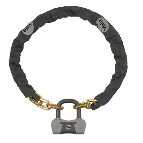 Yale Max Security Sicherheitskette & Schloß 1100 mm - YCL3/10/110/1 - mit Titanium verstärkt - 4 Schlüssel (1x mit Licht) - Max. Pick-, Zieh-, Schlag- und Bohrwiderstand - Div. Verriegelungsopt.