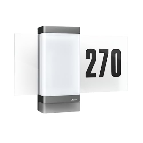 Steinel Hausnummernleuchte L 270 digi SC Connect, Sensor, beleuchtete Hausnummer, dimmbar, App Steuerung, Zeitplan, 7.8 W, 3000 K, Anthrazit