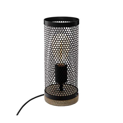 Atmosphera Tower Tischleuchte, Holz und Metall, Höhe 29 cm