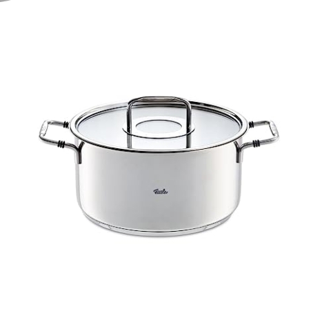 Fissler 24 cm 5,7 l Acer PULIDO Induktion Kochtopf mit Deckel, Silber, Poliert