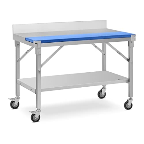 Royal Catering RCWT-01 Edelstahltisch 120 x 70 cm Aufkantung 200 kg Tragkraft Zerlegetisch Zerwirktisch