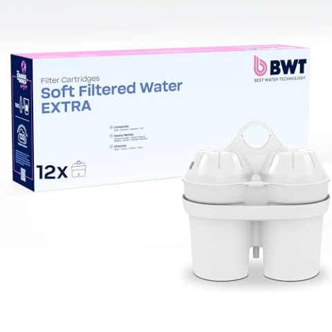 BWT Filterkartuschen SOFT FILTERED WATER EXTRA | für sehr hartes Wasser | Filterkartusche für Wasserfilter | Filtert Kalk, Chlor, Blei & Kupfer| Wasserfilterkartuschen | Filtert Trinkwasser | 12 Stück