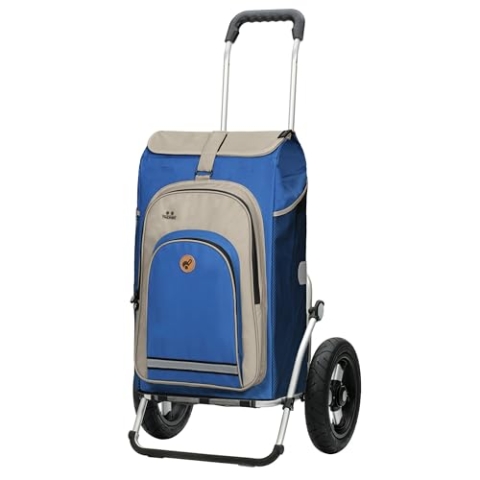 ANDERSEN Einkaufstrolley - Royal Shopper Hydro 2.1 blau 62 L Bike, Einkaufsroller, Rucksack, Thermo, Aluminium, klappbar, luftbereiftes Kugellagerrad