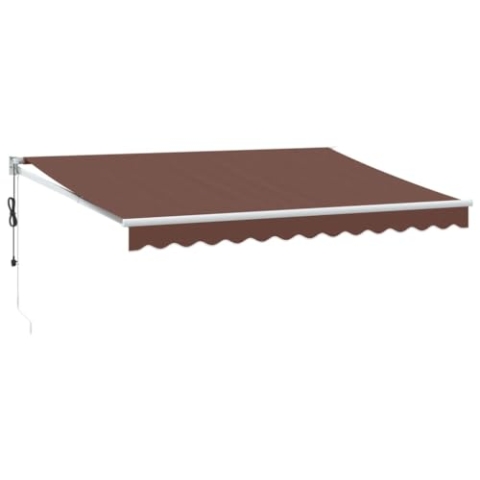 vidaXL Gelenkarmmarkise, Markise Ausziehbar Automatisch, Sonnenmarkise für Terrasse Balkon, Sonnenschutz Balkonmarkise Terrassenmarkise, Braun 350x250cm