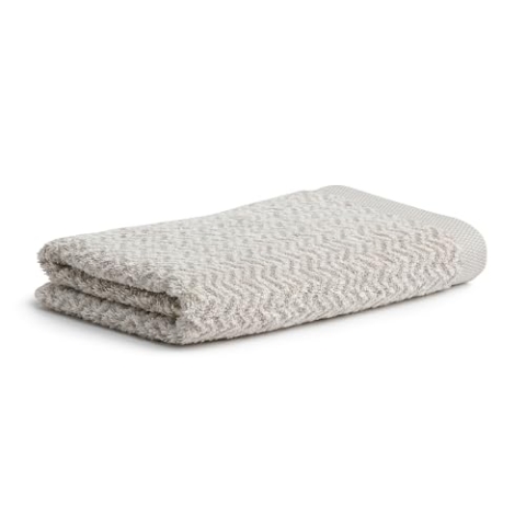 möve Brooklyn Duschtuch Fischgrat 80 x 150 cm aus 85 % Baumwolle / 10 % Viskose aus Bambus-Zellstoff / 5 % Leinen, nature / cashmere