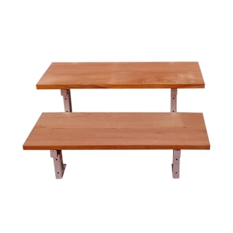 Holztreppe aus exotischem Holz, mit Treppenwangen aus Stahl, 2 bis 5 Stufen, Hartholz (2 Stufen, 80 cm)