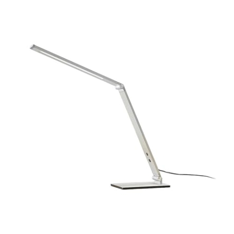 Lucande LED Tischlampe 'Nicano' dimmbar (Modern) in Alu aus Aluminium u.a. für Arbeitszimmer & Büro (1 flammig,) - Tischleuchte, Schreibtischlampe, Nachttischlampe, Arbeitszimmerleuchte