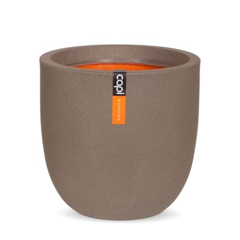 Capi Europe - Blumentopf Kugel Smooth NL - 43x41 - Warm Taupe - Öffnung Ø35 - Blumentopf für den Innen- und Außeneinsatz - Bruchsicher - 100% recycelbar - KWT933