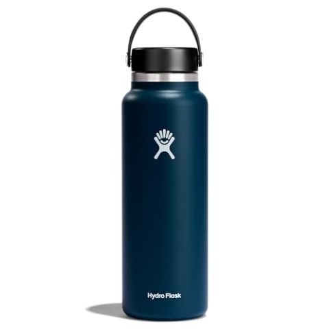 HYDRO FLASK - Trinkflasche 1180ml (40oz) - Isolierte Wasserflasche aus Edelstahl - Sportflasche mit auslaufsicherem Flex Cap-Deckel & Gurt - Thermoflasche Spülmaschinenfest - Größe Öffnung - Indigo