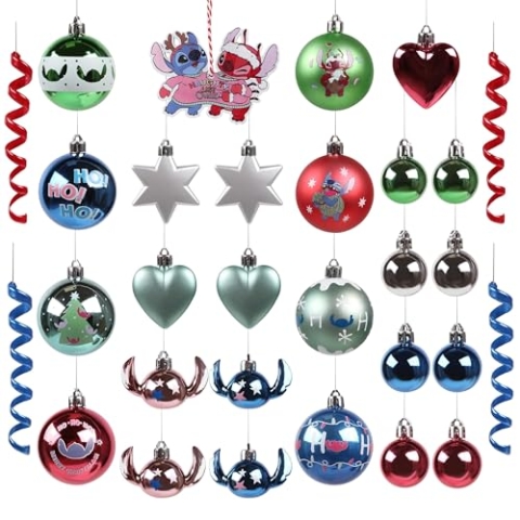 Christbaumkugelset, Christbaumschmuck, Kunststoff 30 Stück