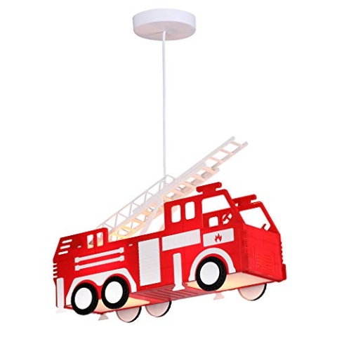 Globo Feuerwehr Auto Hänge Leuchte rot Pendel Lampe Kinder Spiel Zimmer Beleuchtung 15726