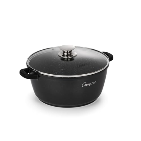 CosyChef Leia Kochtopfset 32 cm - 2-teiliges Kochtopfset mit Glasdeckel und Antihaftbeschichtung - Geeignet für alle Herdarten, auch Induktion - PFOA-frei