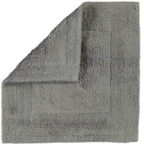 Cawö - Wende-Badteppich - Baumwolle - Uni Graphit - 60 x 60 cm