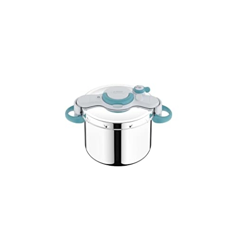 Seb ClipsoMinut' Easy+ 9 l, Klappgriffe, Schnellkochtopf, Induktion, Buch mit 100 Rezepten, Schnellkochtopf aus Edelstahl, einfach zu bedienen, hergestellt in Frankreich P4904916
