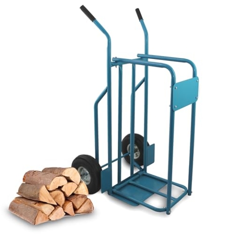 BITUXX® Brennholz Sackkarre Kaminholzkarre Brennholzkarre Holzkarren Holztransporthilfe mit Luftbereifung bis 100kg
