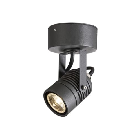 SLV Wandaufbauleuchte LED SPOT SP / Beleuchtung für Wände, Wege, Eingänge, LED Spot außen, Aufbau-Leuchte Outdoor, Gartenlampe / IP55 3000K 6.0W 400lm anthrazit, 1004649