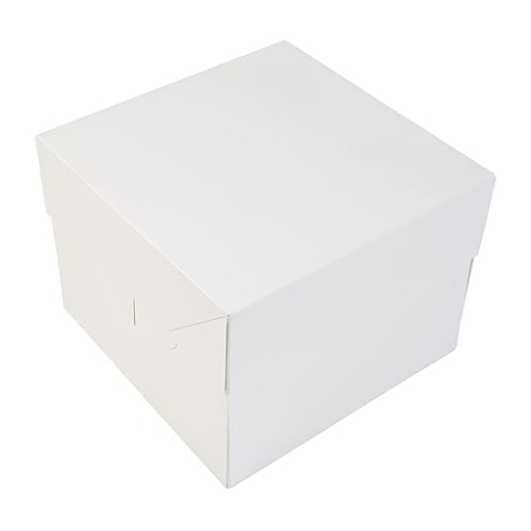 BrandNewCake® Kuchenbox - 20x20x15 cm - 50 Stück - Weiße Karton-Kuchenverpackung für sichere Aufbewahrung und Transport