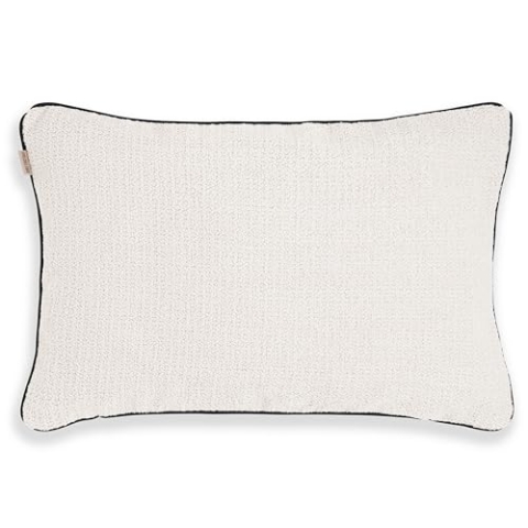 KNIT FACTORY - Snooze Zierkissen - Rechteckige Sofa Kissen - Beige - Gestrickter Dekokissen - Couchkissen 60x40 cm - Kissenbezug mit Füllung und Bezug