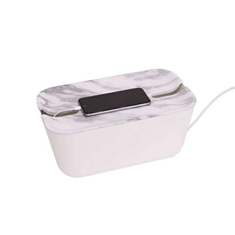 bosign Hideway Cable Organiser M White/Marble, Plastik, Weiß/Hellgrau, Medium