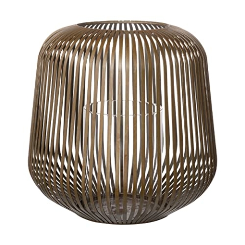 blomus Outdoor Laterne Lito | Innenliegender Glaszylinder | Rusty Look | Größe M | 28L x 28B x 27H cm | Kerzenhalter | Windlicht aus Edelstahl | Laterne Deko Medium
