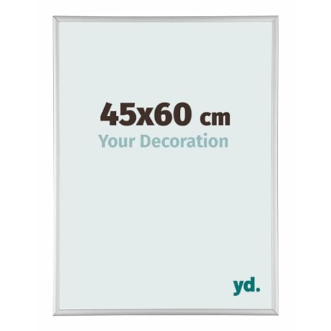 yd. Your Decoration - Bilderrahmen 45x60 cm - Silber Matt - Bilderrahmen aus Aluminium mit Acrylglas - Antireflex - 45x60 Rahmen - Austin