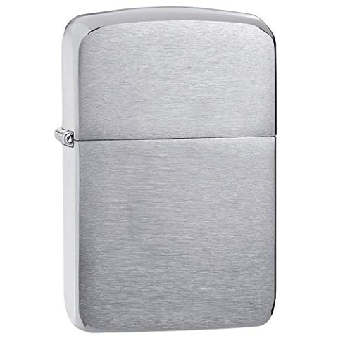 Zippo Feuerzeug 60001169 Benzinfeuerzeug, Messing, Chrome Brushed(Silber) 1941 Engrave to Front