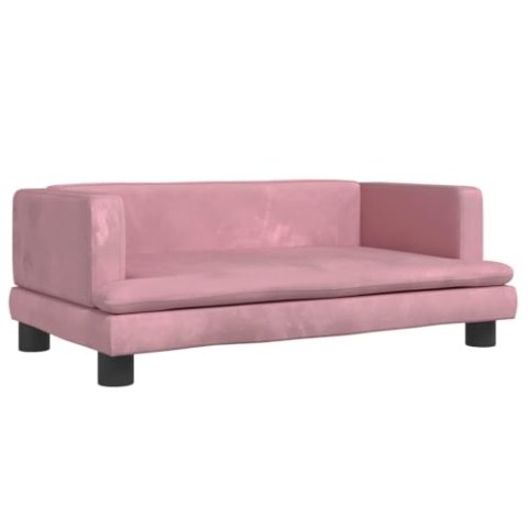 vidaXL Hundebett, Hundekissen mit weicher Polsterung, Hundesofa Hundecouch für kleine Hunde Haustiere, Haustierbett Katzenbett, Rosa Samt