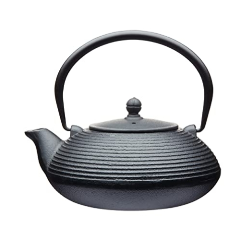 La Cafetière Japanische Teekanne aus Gusseisen, 900 ml, mit Teesieb, Schwarz