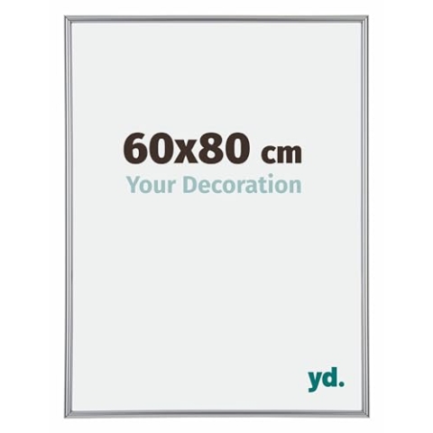 yd. Your Decoration - Bilderrahmen 60x80 cm - Silber Hochglanz - Bilderrahmen aus Kunststoff mit Acrylglas - Antireflex - Rahmen 60x80 cm - Annecy