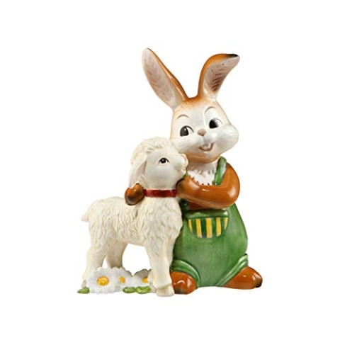 Goebel Ostern Figur Osterhase, Porzellan, Mehrfarbig, 10.5x6x13 cm