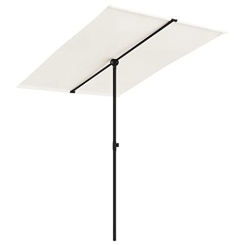 vidaXL Sonnenschirm mit Aluminium-Mast Höhenverstellbar Drehbar Ampelschirm Gartenschirm Marktschirm Strandschirm Schirm Sonnenschutz 2x1,5m Sandweiß