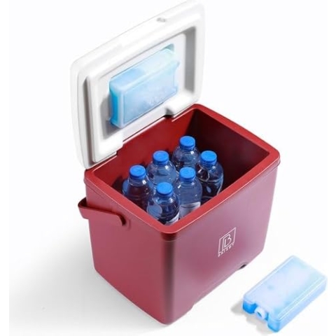 Brisby Kühlbox 13 Liter - 18 Stunden warm - 40 Stunden kühl - Inklusive 2 große Kühlelemente 450 ML -Kühltasche für Arbeit, Camping, Grillen oder Urlaub – BPA-frei