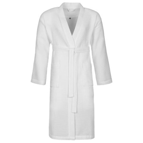 Vossen Damen & Herren Bademantel "Wellington-L" weiß M
