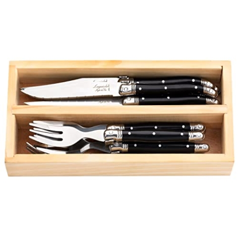 Laguiole Style de Vie Premium Line Mini-Besteckset, 12-teilig, Schwarz