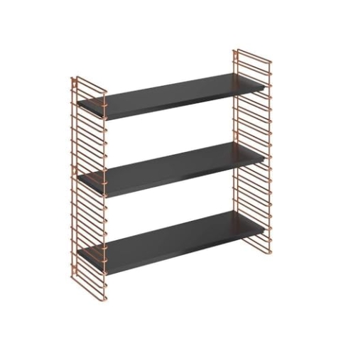ESTANTERIA 3 PISOS TOMADO COBRE-NEGRO