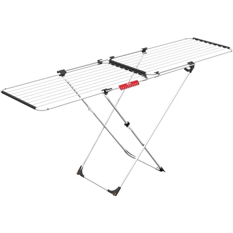Vileda Doble Wäscheständer ausziehbar, 22m Trockenlänge, 61 x 19,5 x 130,5 cm, Weiß