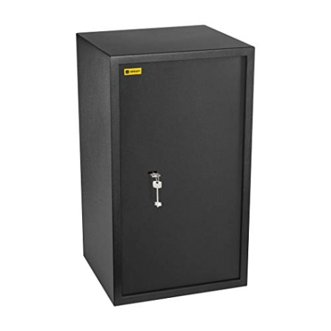 HomeSafe HV70K Tresor mit Schlüssel, 70x40x36cm (HxBxT), große Safe Box mit Schloss für Zuhause, Schranksafe, Geldsafe für Aufbewahrung, Schmuck oder als Dokumentensafe mit 2 Verstellbaren Fachböden