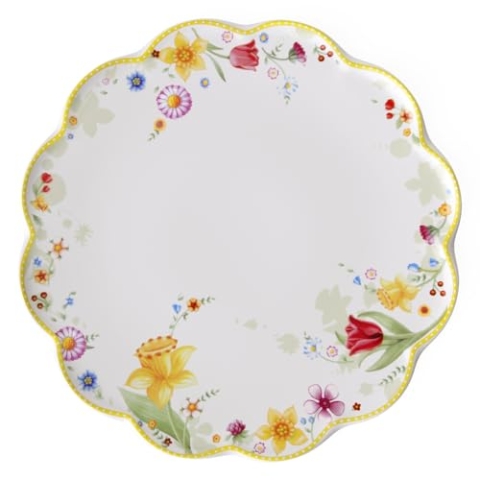 Villeroy & Boch – Spring Awakening Tortenplatte Blumenwiese 33 Cm, Servierplatte Ostern, Kuchenplatte, Oster Deko, Deko Geschenk Ostern, Premium Porzellan