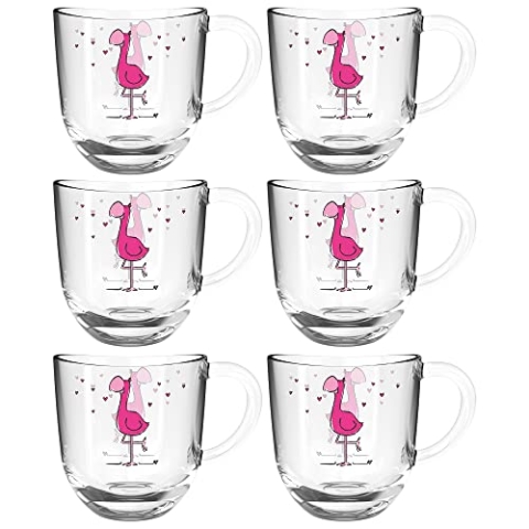 LEONARDO HOME Leonardo Tasse BAMBINI 6er-Set 280 ml Flamingo, 022903, Glas
